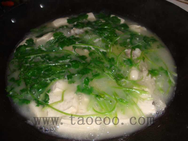 香菜鱼头豆腐汤